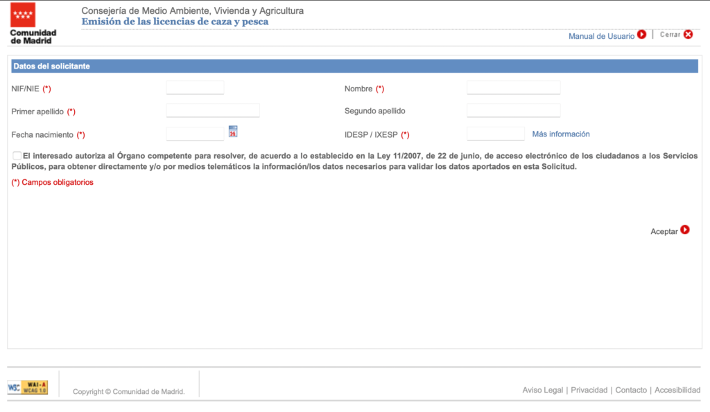 Licencia de Caza Comunidad de Madrid