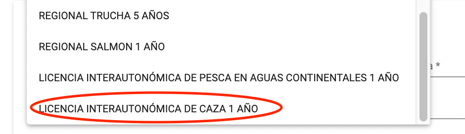 Solicitud de licencia de caza Asturias Online 3